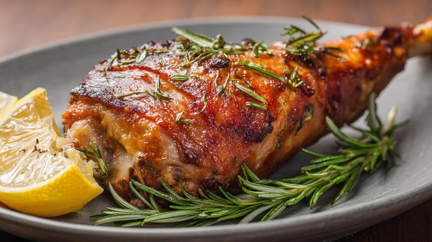 Pečené krůtí stehno s rozmarýnem a citronem. Jasný postup, žádné hádanky