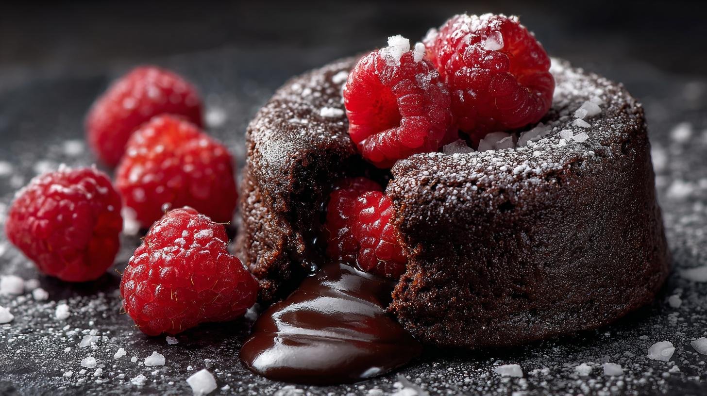 Čokoládový fondant s malinami a špetkou mořské soli – sladké tajemství dokonalosti