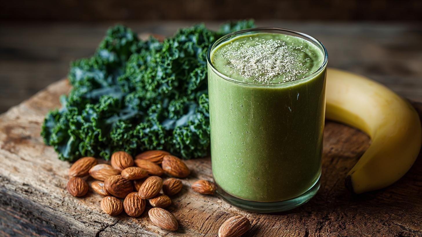 Smoothie z jarmużem, bananem i migdałami – przepis dla zapracowanych