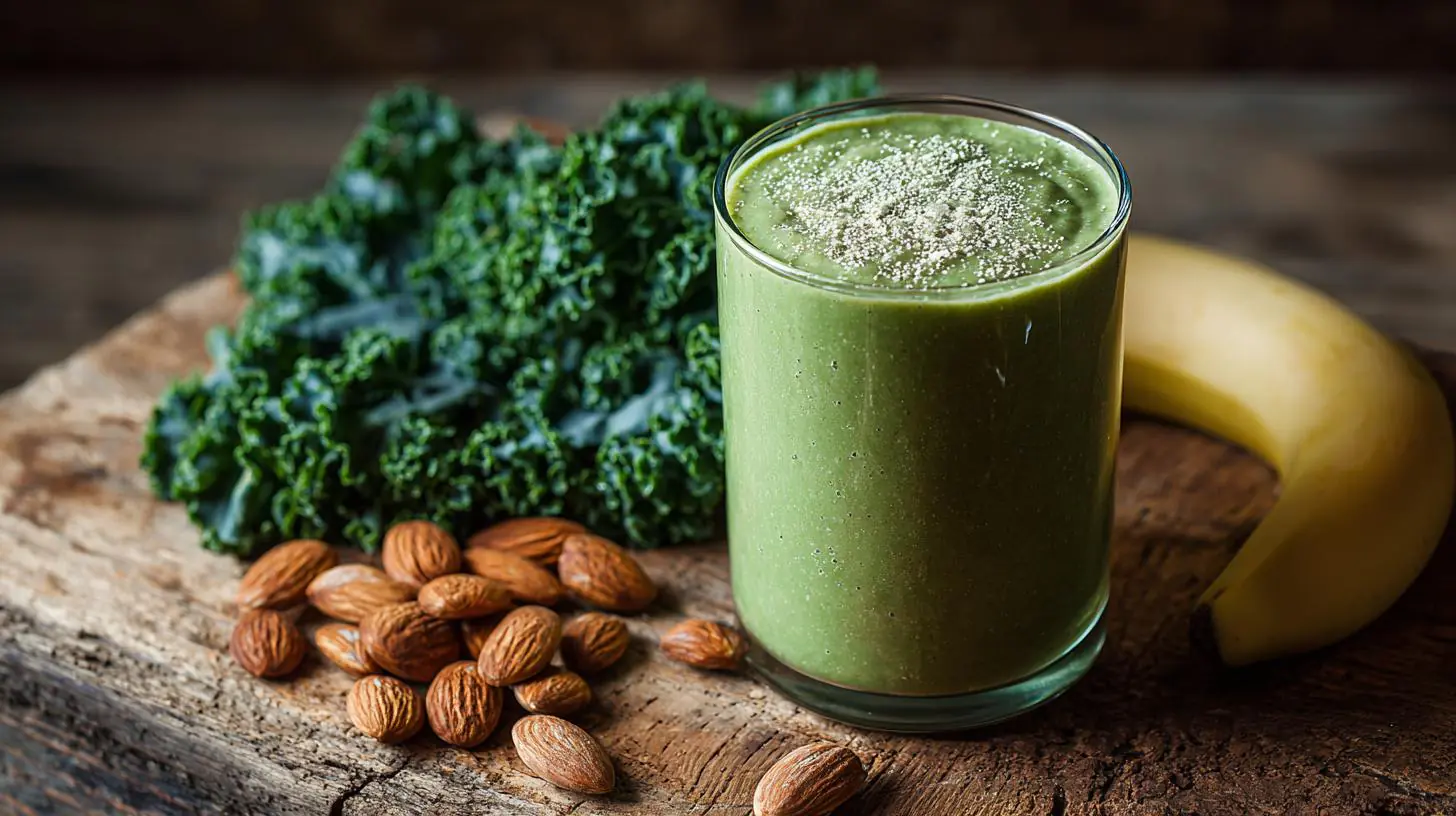 Smoothie z jarmużem, bananem i migdałami – przepis dla zapracowanych