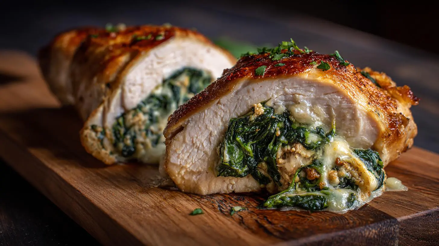 Kuřecí prsa plněná špenátem a sýrem – rychlá večeře