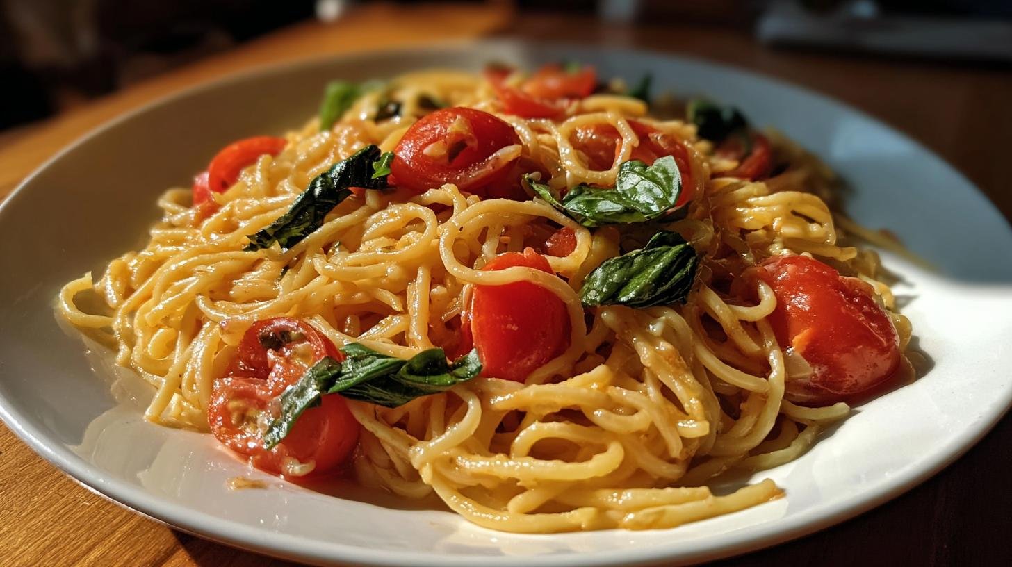5 minut a hotovo: těstoviny s rajčaty a bazalkou bez vaření