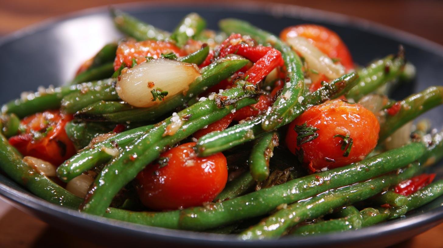 Zelené fazole, rajče a česnek – zdraví z pánve za 15 minut