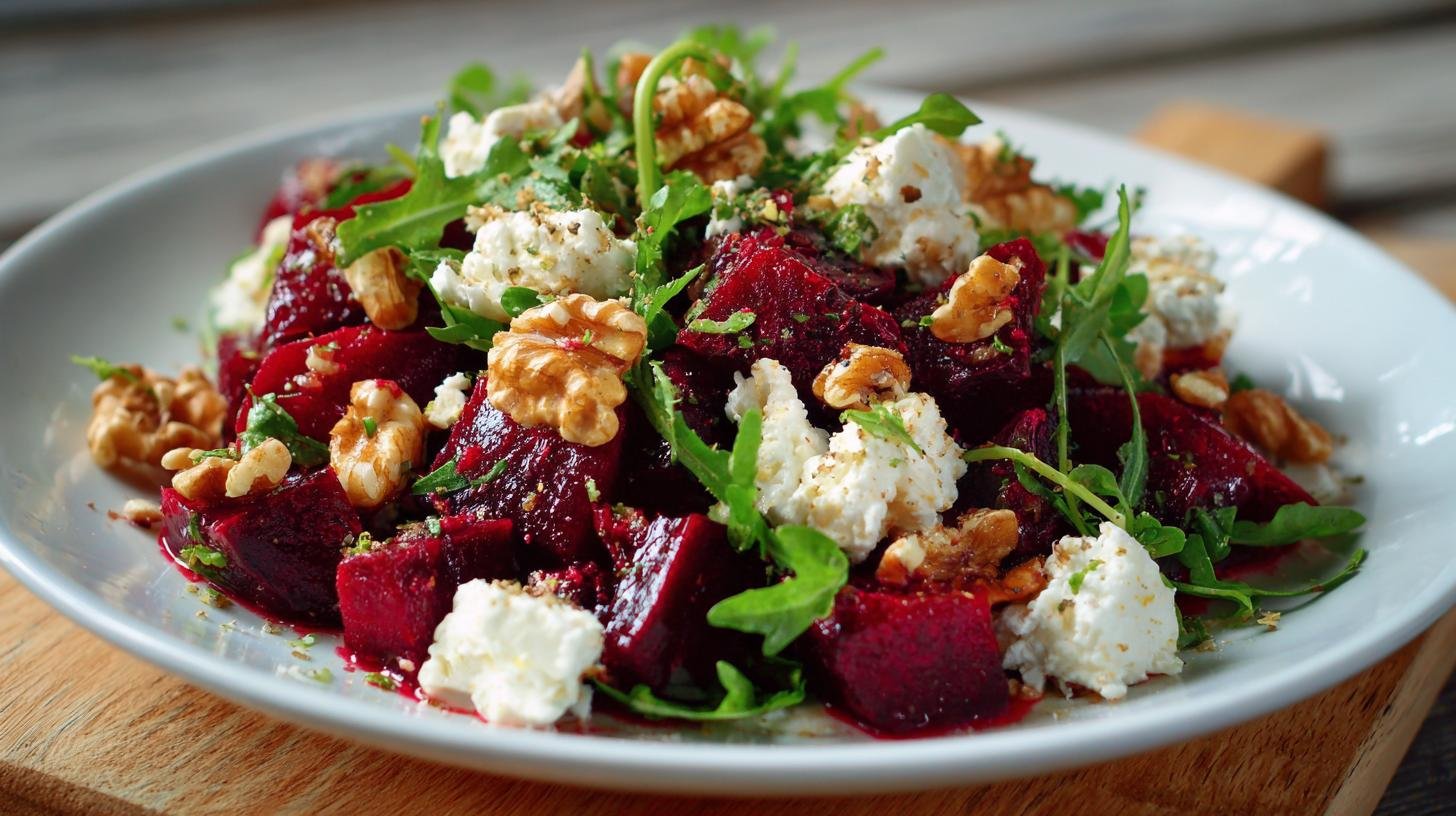 Salát z červené řepy s kozím sýrem a vlašskými ořechy – vitamíny na každý den