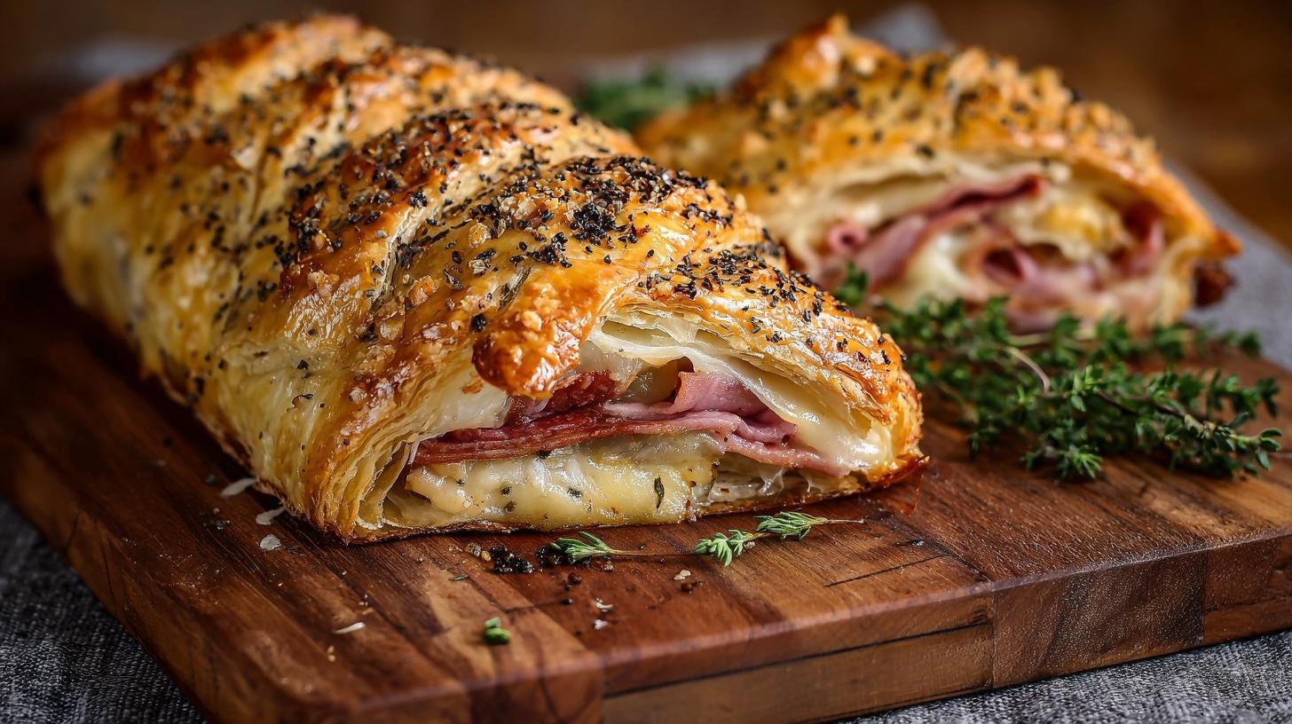 Slaný závin s šunkou a sýrem – rychlé pohoštění