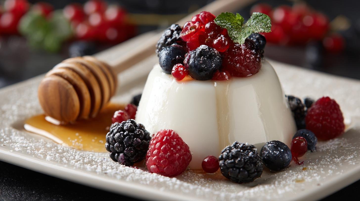 Panna cotta s vanilkou, lesními plody a medem – jednoduchý, ale luxusní dezert. Podávání a malé kouzlo pro hosty