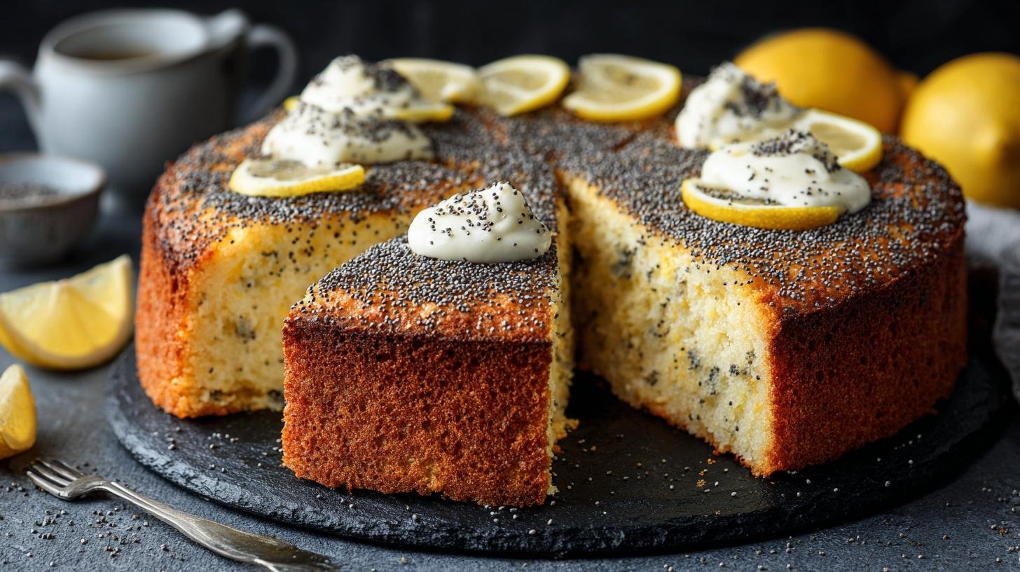 Jogurtový koláč s citronem a mákem. Ingredience (forma 24 cm)