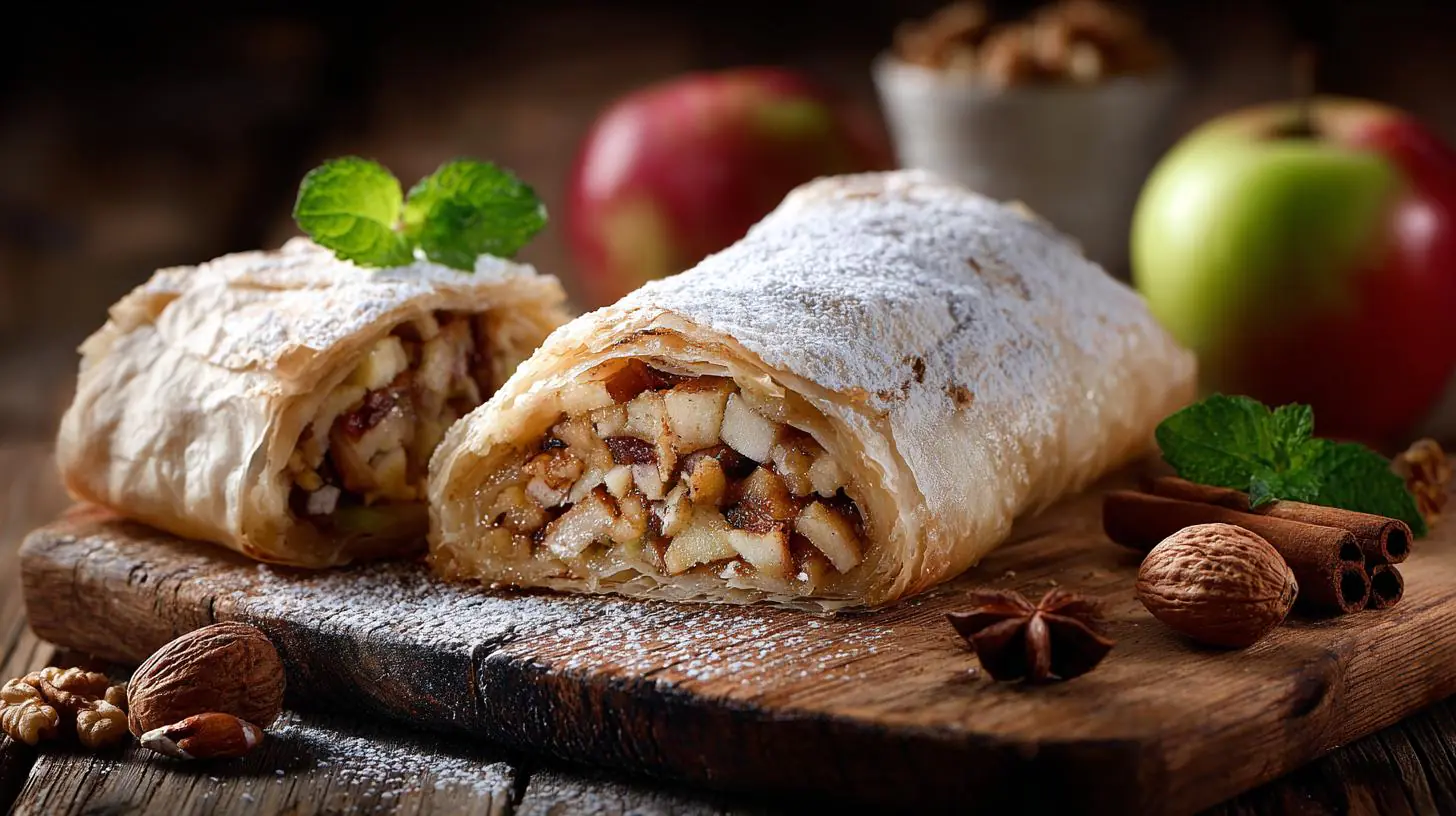 Jablečný štrúdl s skořicí a ořechy – vůně domova