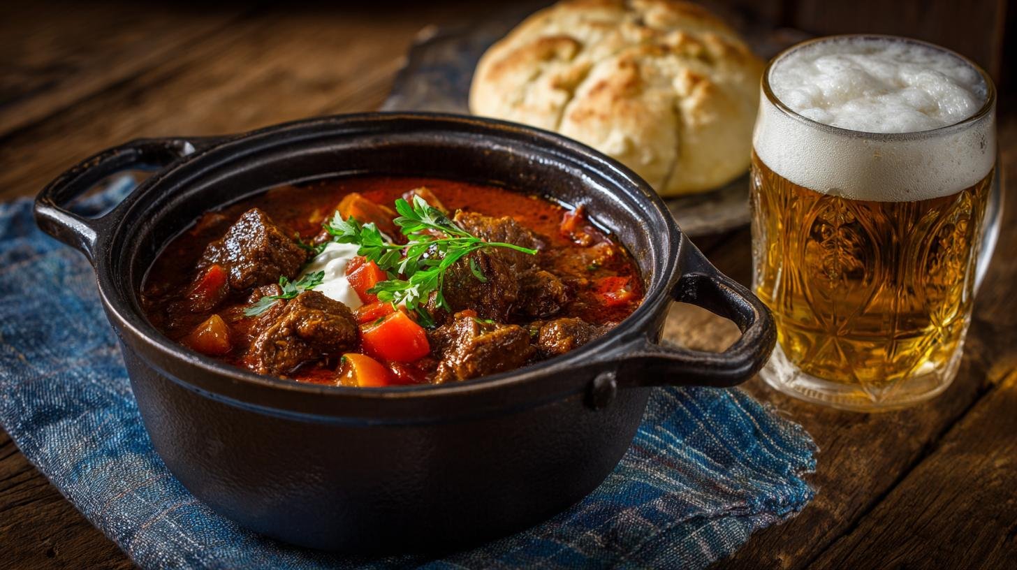 Hovězí guláš s pivem a cibulí – recept, který voní domovem. Postup krok za krokem