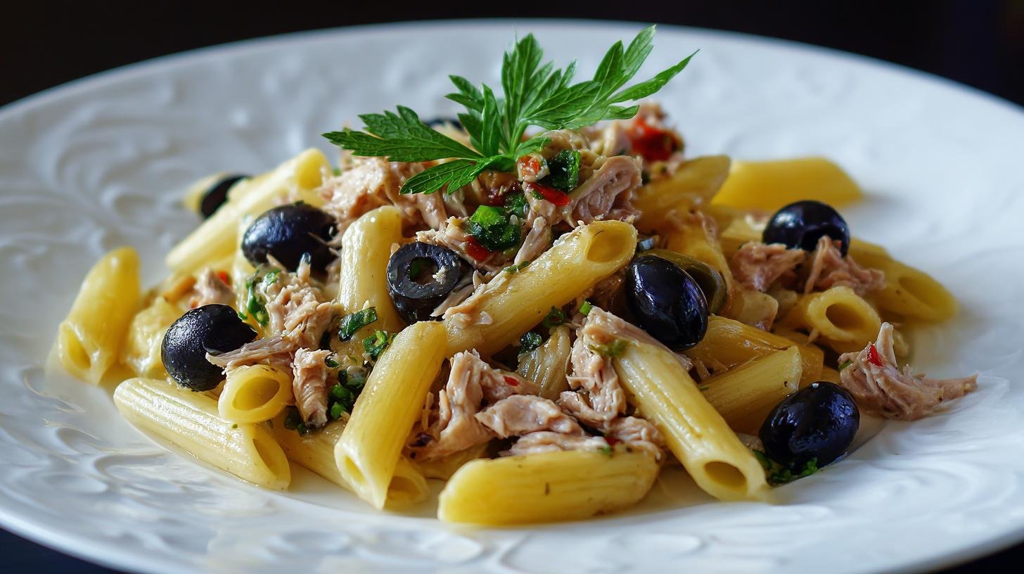 Těstoviny s tuňákem a olivami – klasika za 12 minut