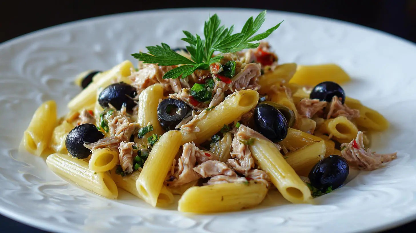 Těstoviny s tuňákem a olivami – klasika za 12 minut