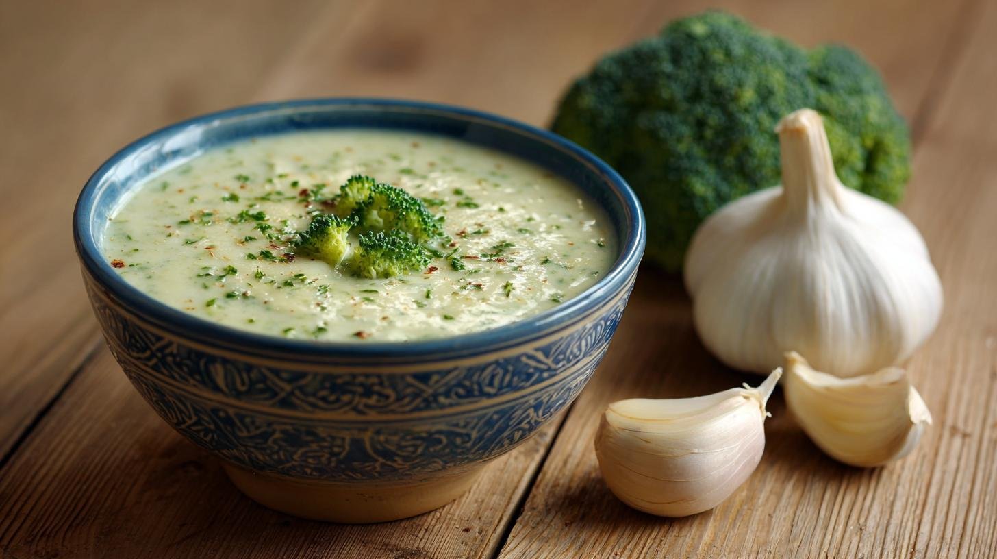 Krém z brokolice a brambor s česnekem – jednoduchý recept. Ingredience