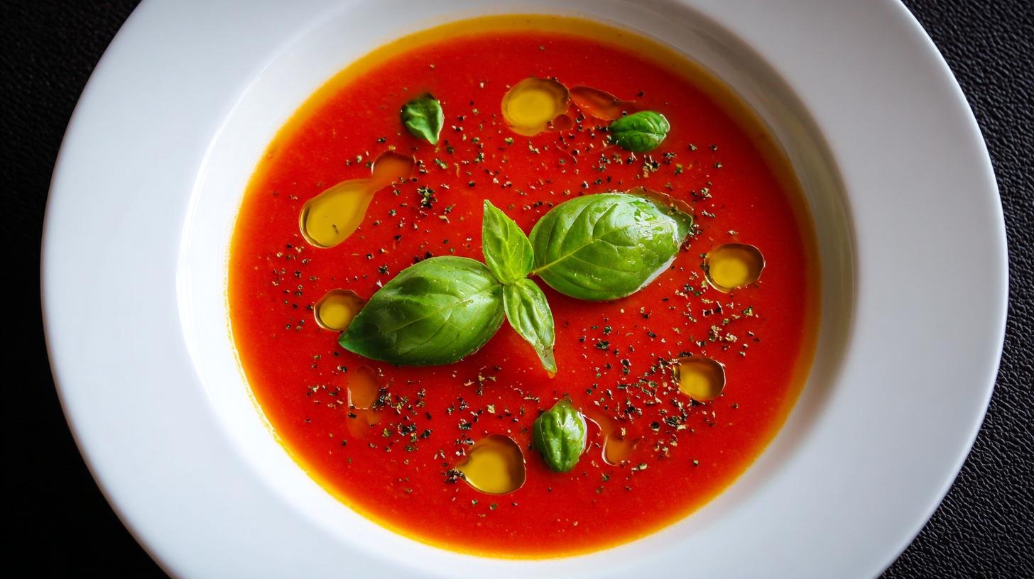 Rajčatová polévka s bazalkou a olivovým olejem – jednoduchá a dokonalá. Tajemství chuti: jak získat hloubku bez dlouhého vaření