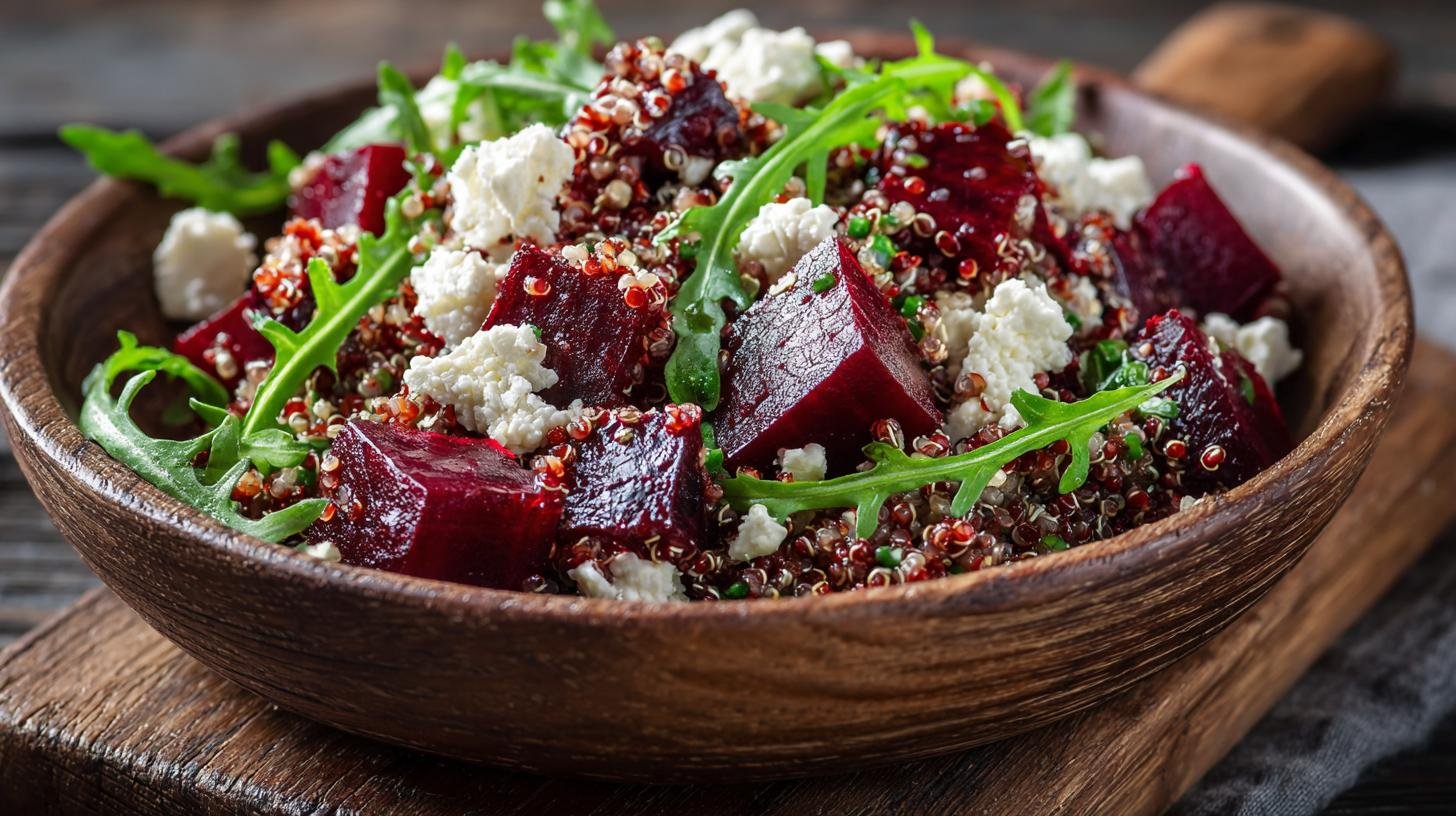 Quinoa salát s červenou řepou, fetou a rukolou – geniální volba pro zdraví