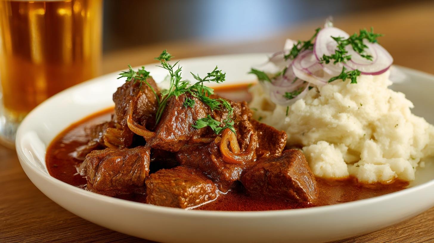 Hovězí guláš s pivem a cibulí – recept, který voní domovem. Ingredience a praktické tipy