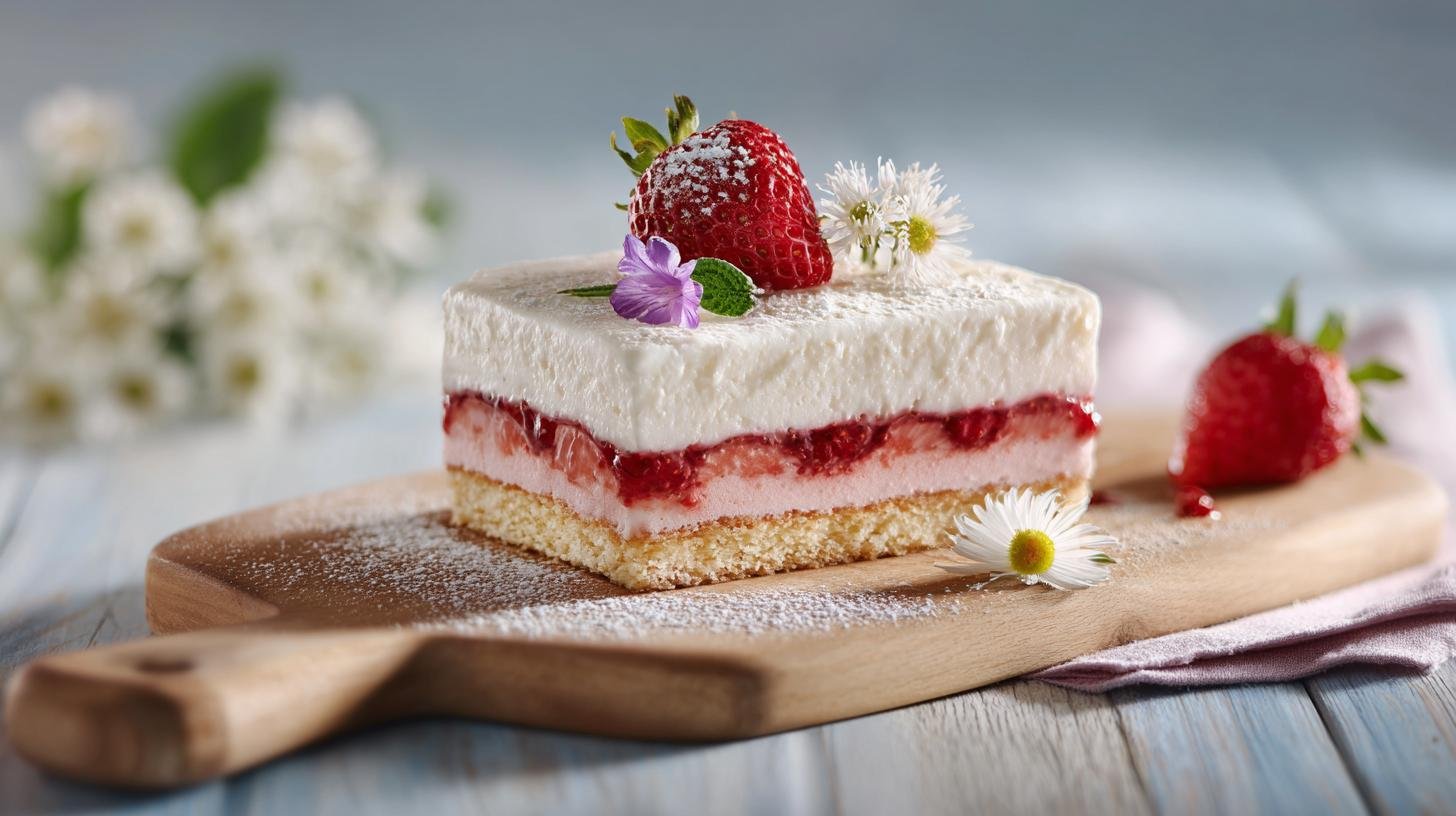 Koláč s tvarohem a jahodami – klasika v lehčí verzi