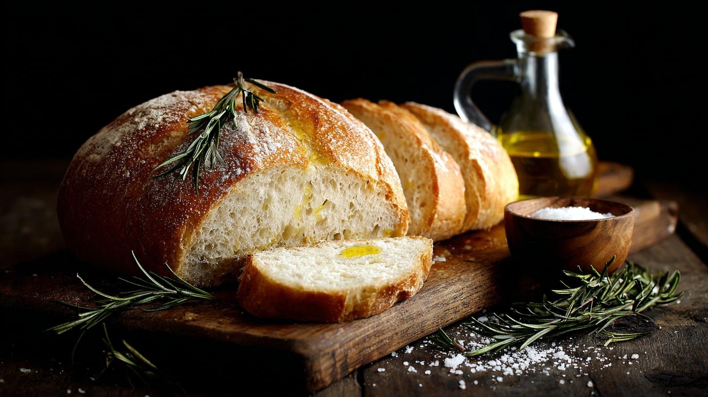 Domácí chléb s olivovým olejem, rozmarýnem a mořskou solí – jednoduché pekařské tajemství