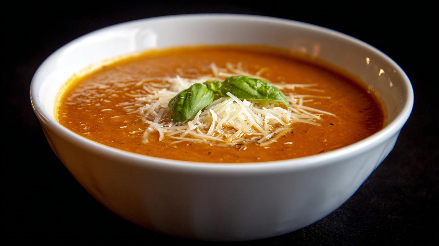 Rajčatová polévka s bazalkou a parmazánem za 15 minut. Postup krok za krokem