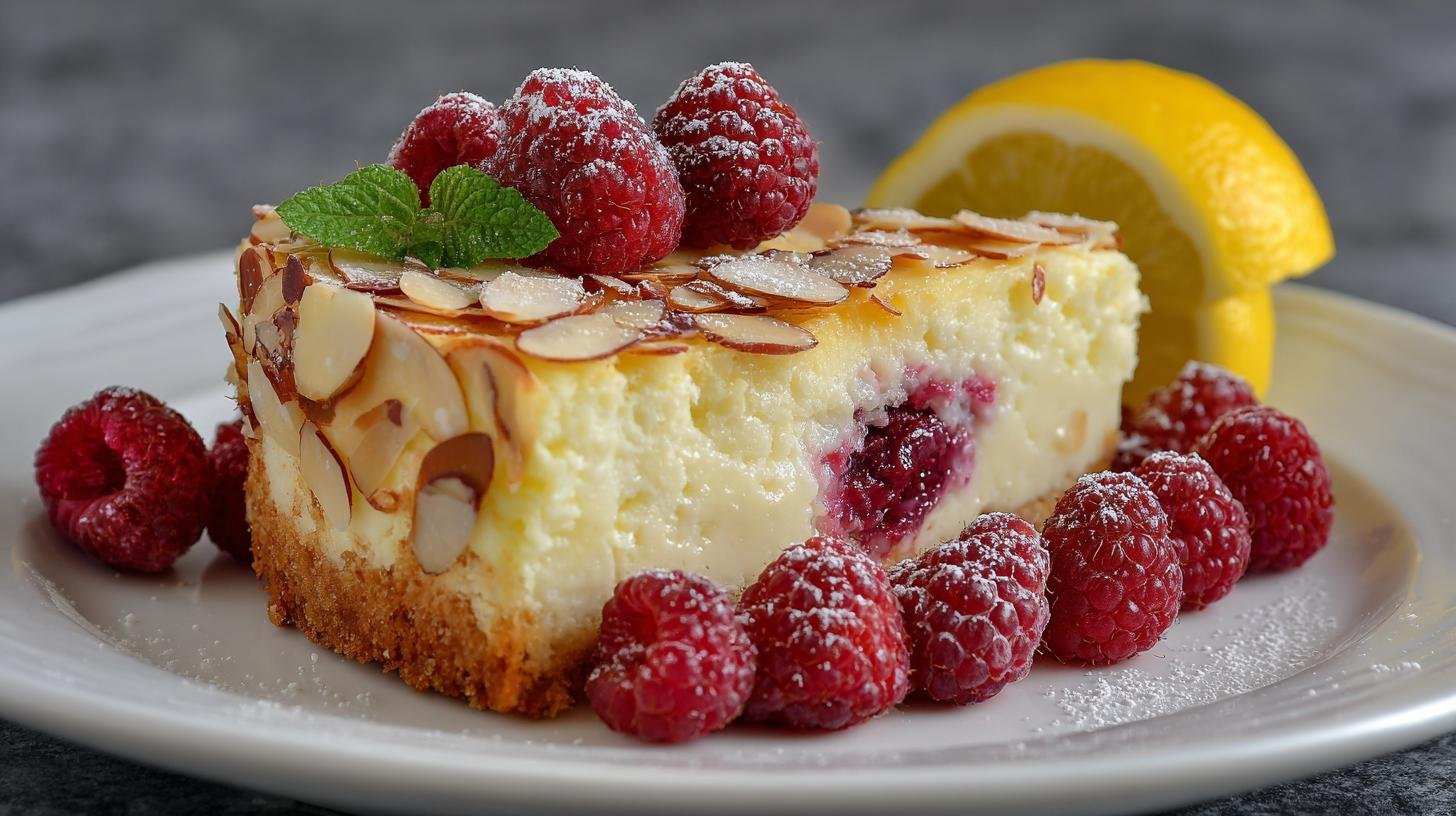 Tvarohový dort s malinami, citronem a mandlovou krustou – expertní sladký výborný. Postup krok za krokem