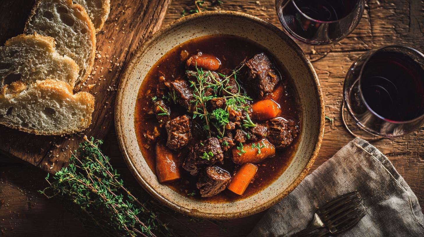 Hovězí ragú s mrkví a červeným vínem – francouzská inspirace