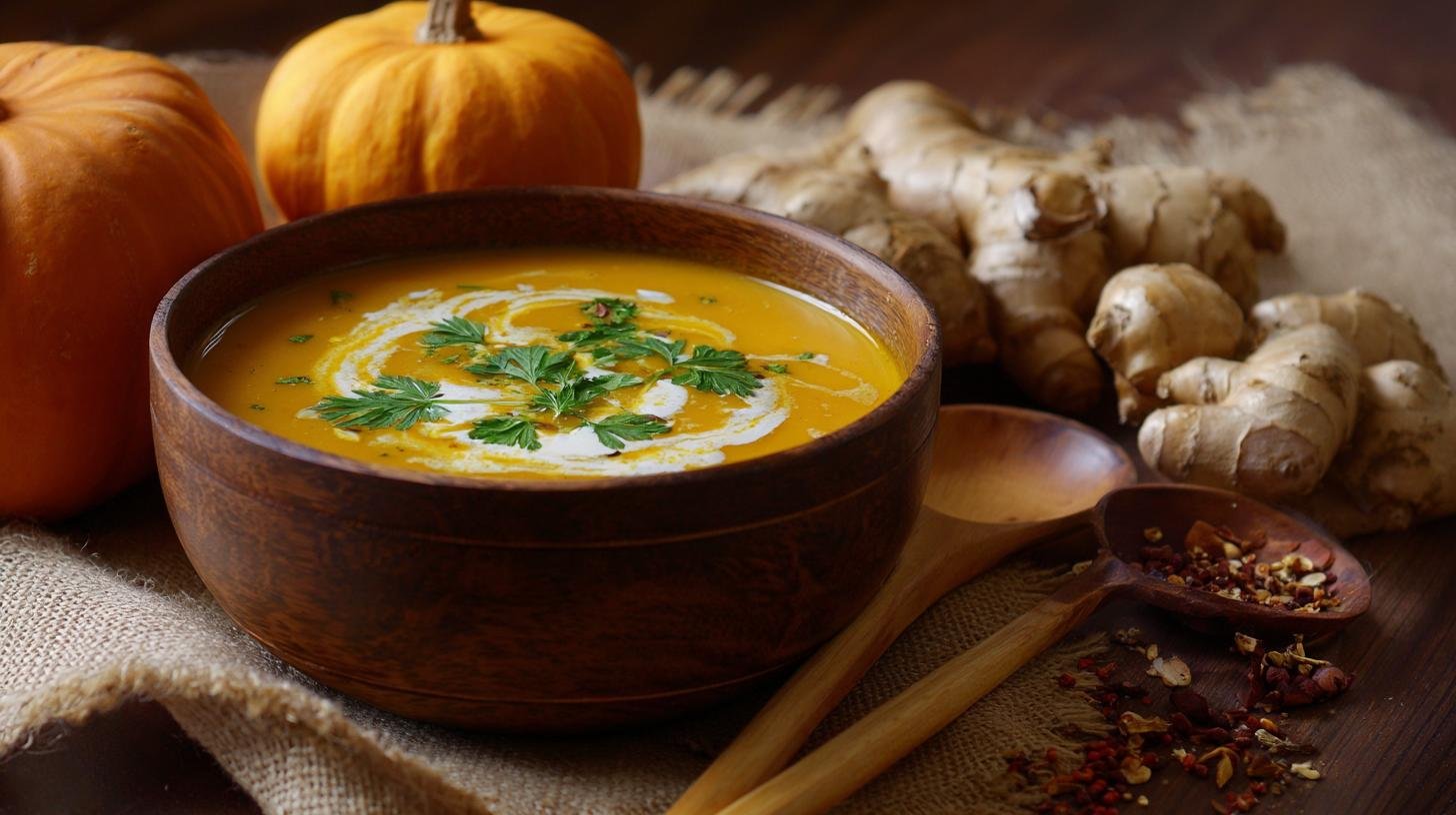 Dýňová polévka s kokosovým mlékem a zázvorem – zahřeje tělo i duši. Rychlý recept a triky