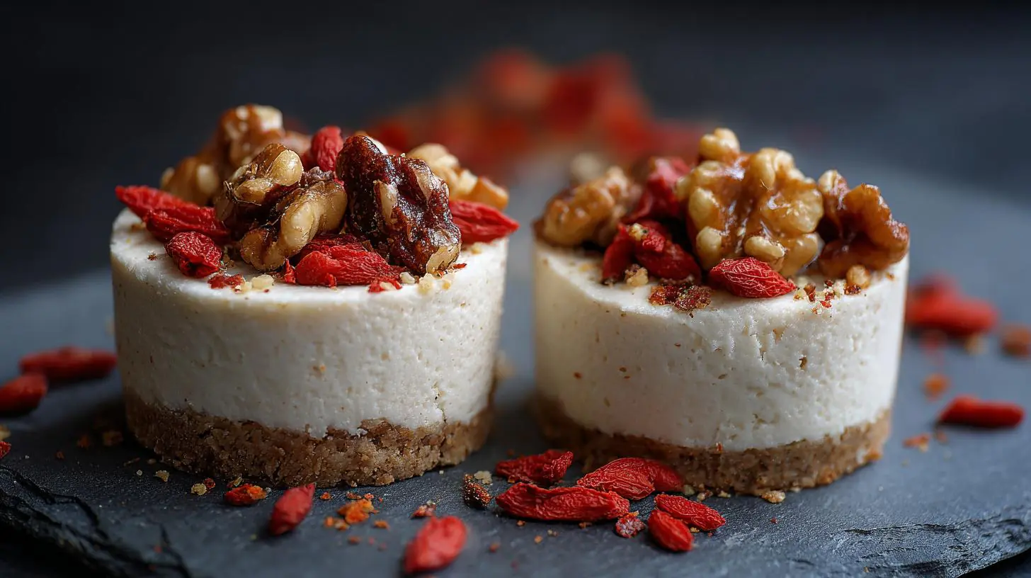 Raw cheesecaky s oříšky, datlemi a goji – zdravá varianta dezertu pro vědomé
