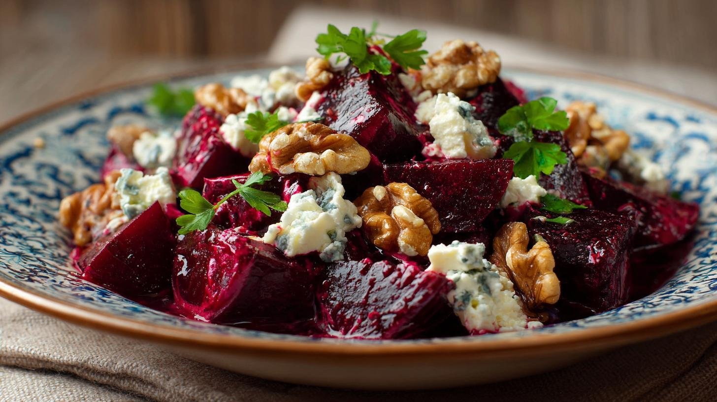 Salát z červené řepy s kozím sýrem a vlašskými ořechy – vitamíny na každý den. Jak připravit salát krok za krokem