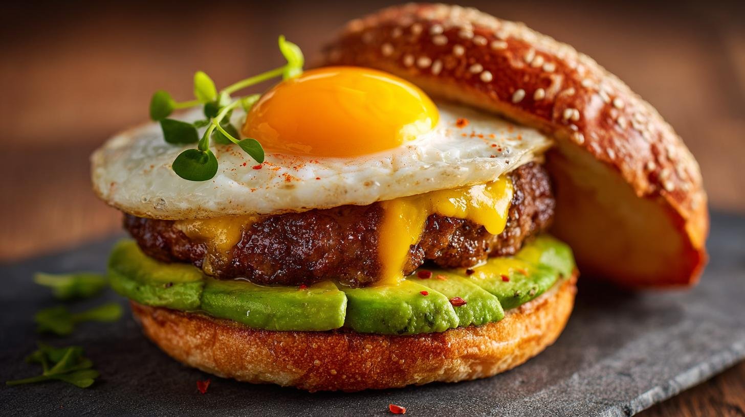 Hovězí burger s vejcem a avokádem – moderní klasika. Proč tato kombinace funguje