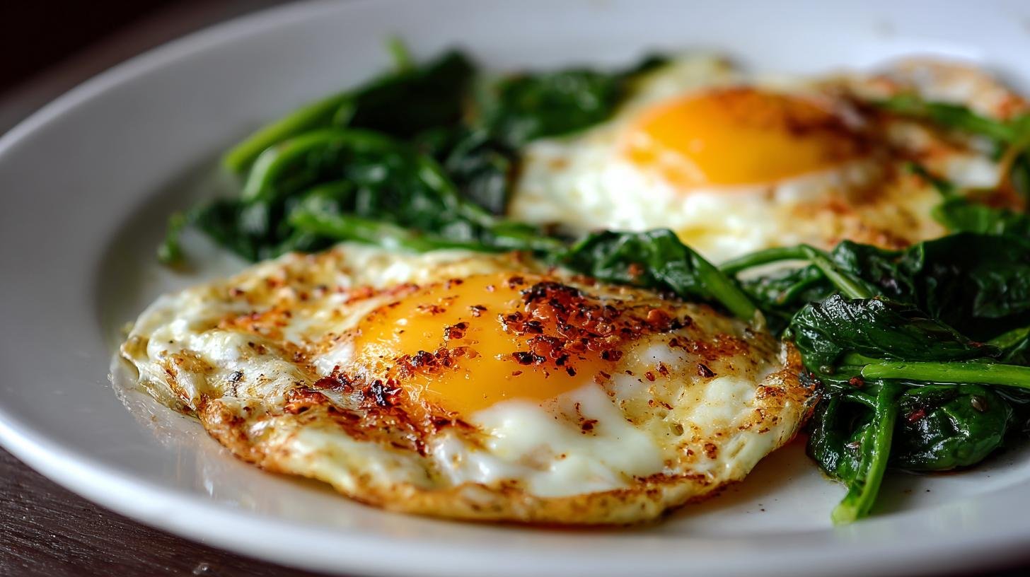Rychlá večeře z vajec, špenátu a sýra: hotovo za 10 minut