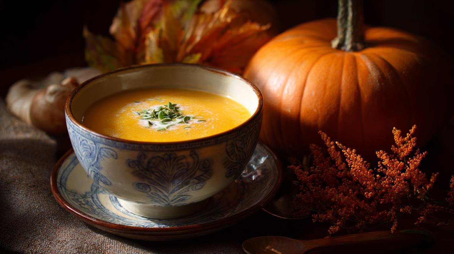 Dýňová polévka s kokosovým mlékem a zázvorem – zahřeje tělo i duši