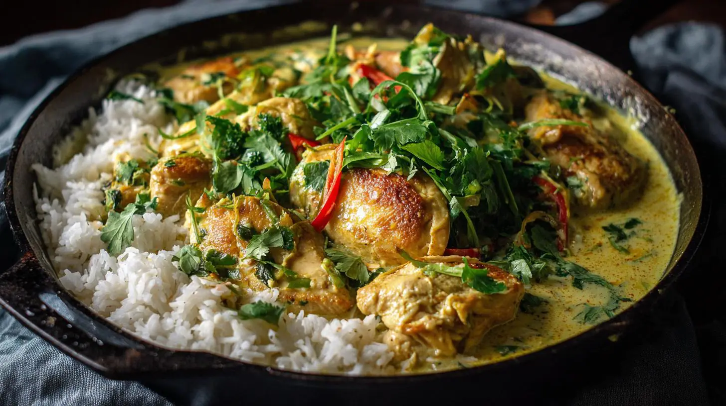 Rychlé jídlo z pánve: kuře, kokosové mléko a kari pro každý den