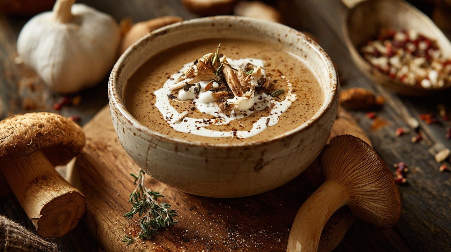 Houbová polévka s kyselou smetanou – vůně lesa v kuchyni