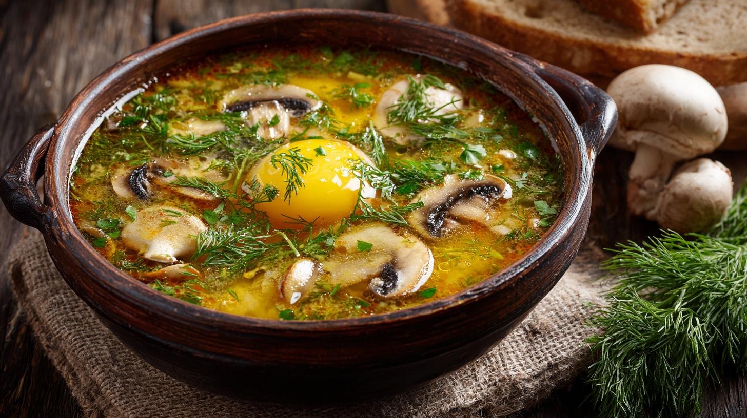 Česká zeleninová polévka kulajda s houbami, koprem a vejcem – jednoduchý tip. Tipy pro úsporu a skladování