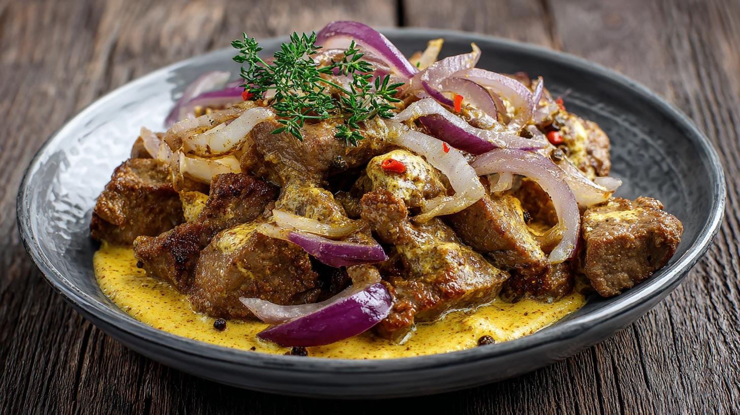 Maso na cibuli a hořčici – jednoduchý recept bez chyby. Ingredience