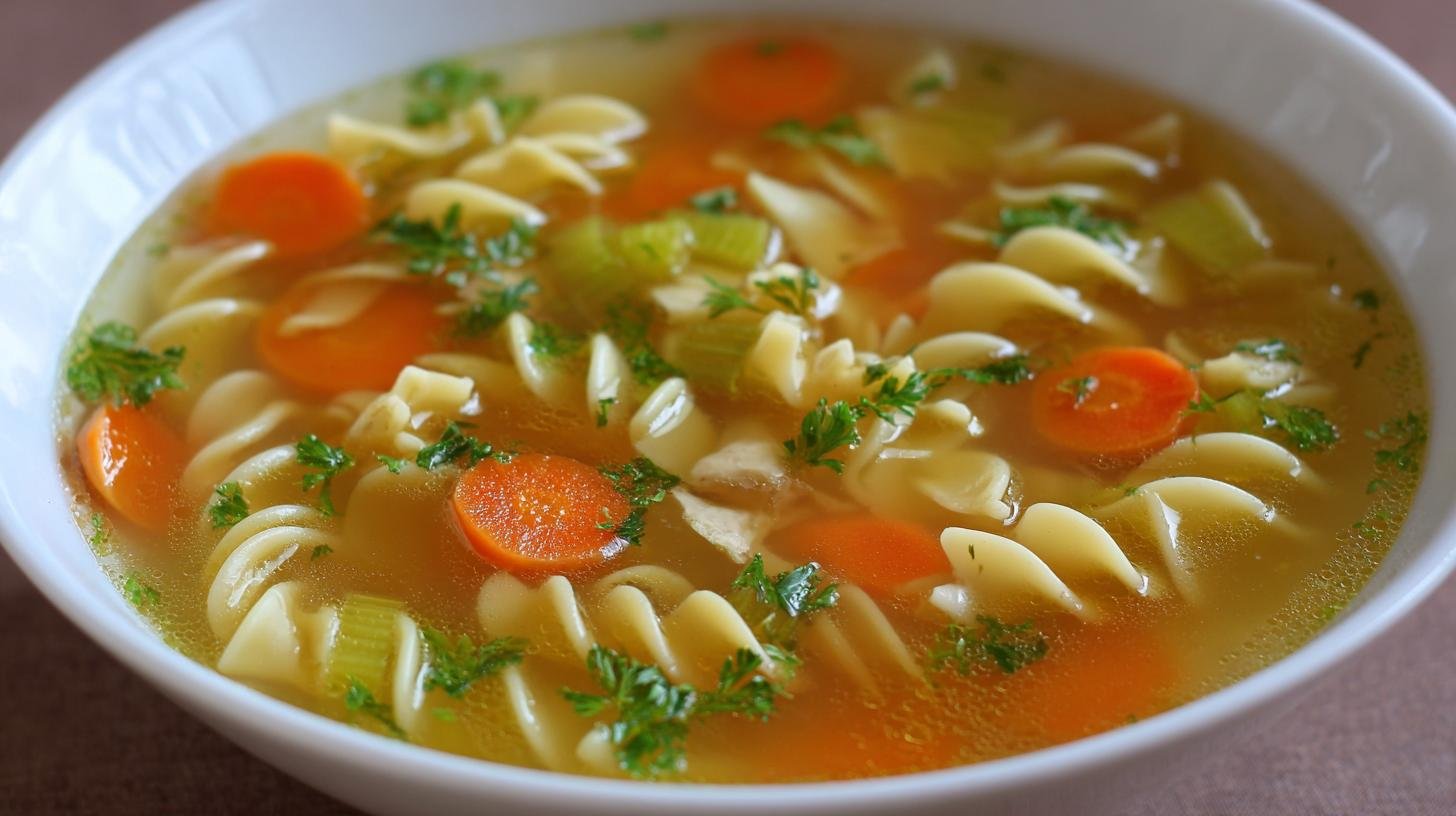 Kuřecí vývar s nudlemi, celerem a mrkví – základní recept, který každá domácnost potřebuje. Ingredience a rychlý přehled Kuřecí vývar s nudlemi, celerem a mrkví – základní recept, který každá domácnost potřebuje. Ingredience a rychlý přehled