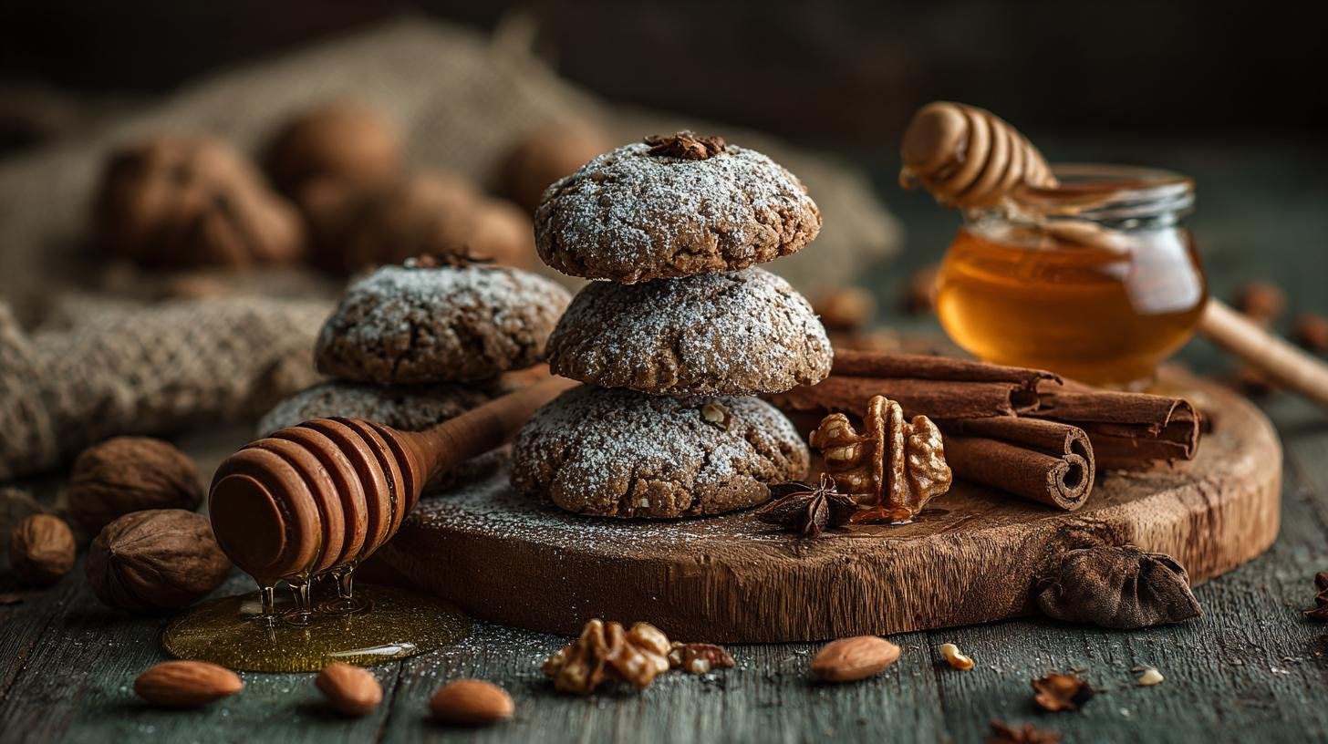 Ořechové sušenky s medem a skořicí. Servírování a malé kouzlo