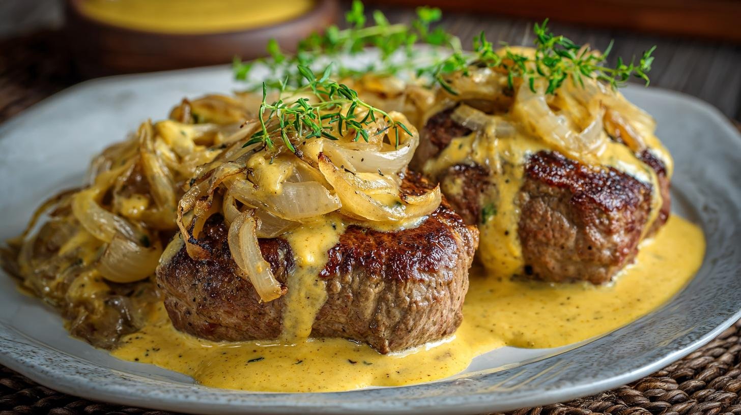 Maso na cibuli a hořčici – jednoduchý recept bez chyby