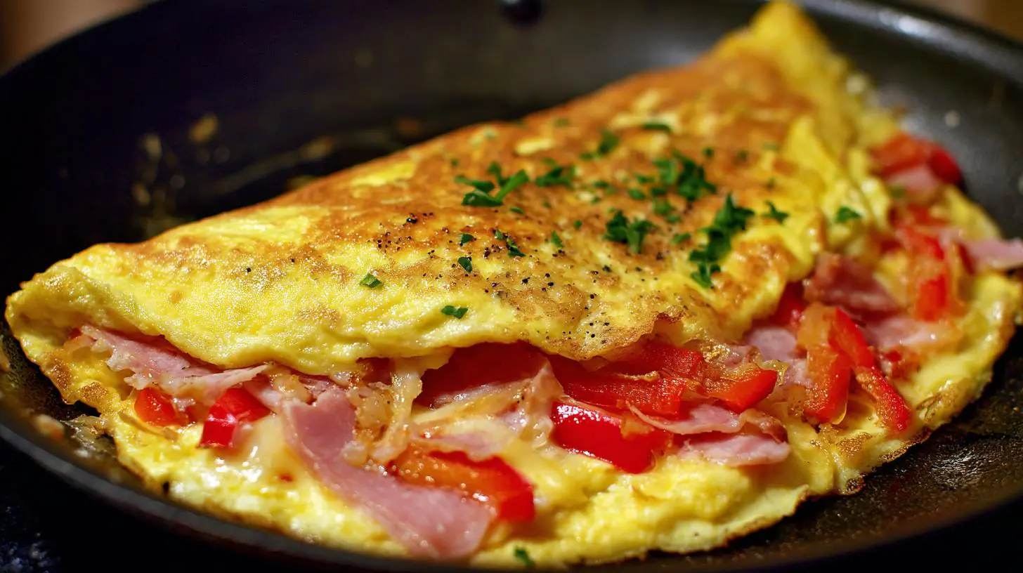 Jak przygotować omlet z szynką, serem i papryką w 10 minut – sekret prostej kolacji