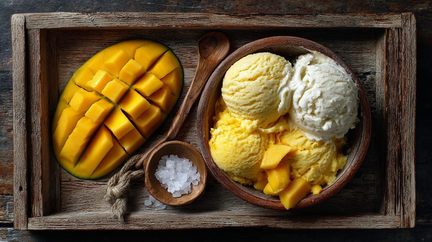 Domácí zmrzlina z kokosového mléka a manga. Co budete potřebovat a jak na to