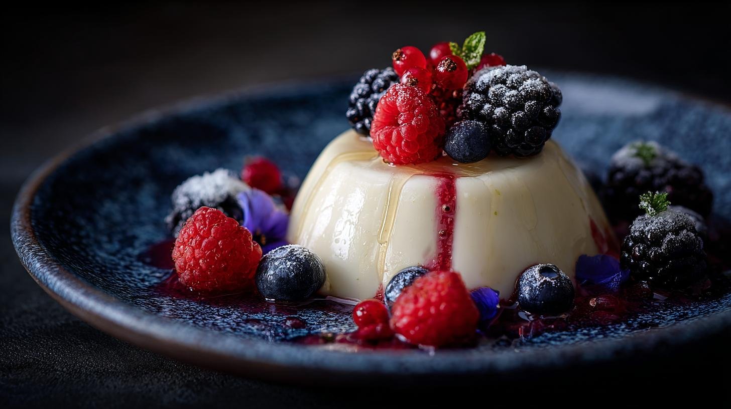 Panna cotta s vanilkou, lesními plody a medem – jednoduchý, ale luxusní dezert