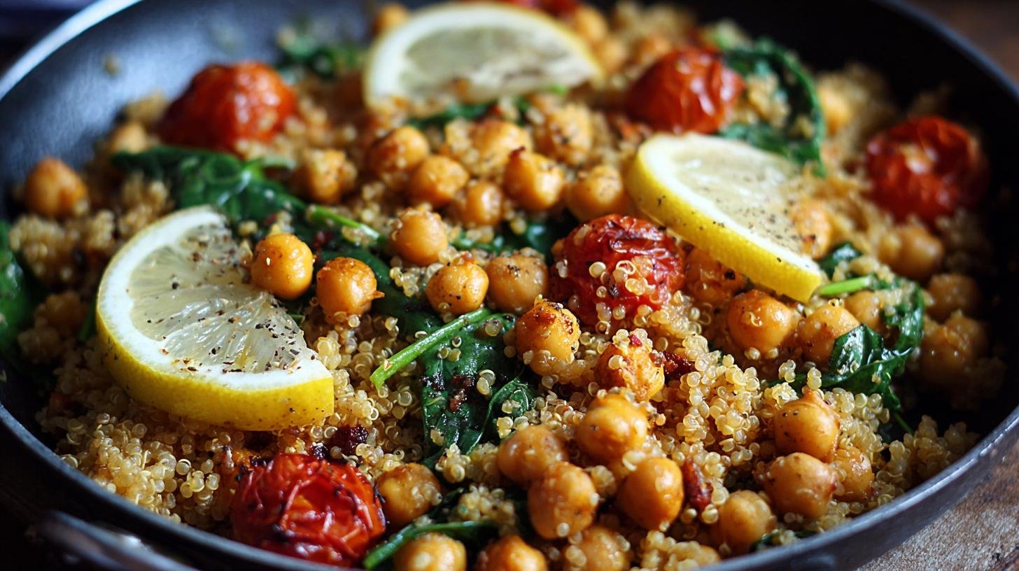 Cizrna a quinoa s citrónem – lehký oběd bez masa. Jednoduchý recept krok za krokem