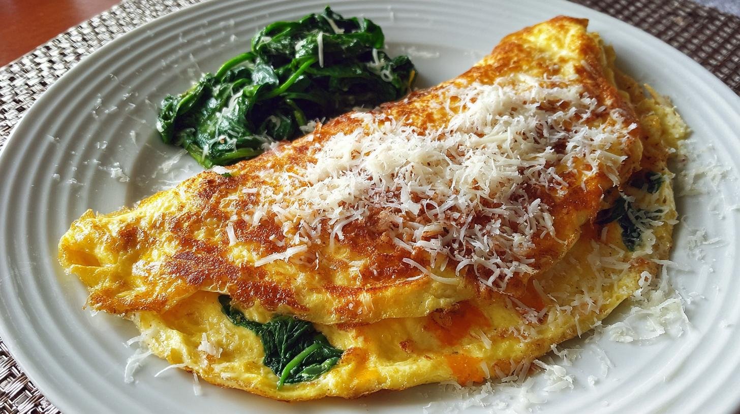 Vaječná omeleta s parmazánem a špenátem – snídaně bez stresu. Proč tahle kombinace funguje