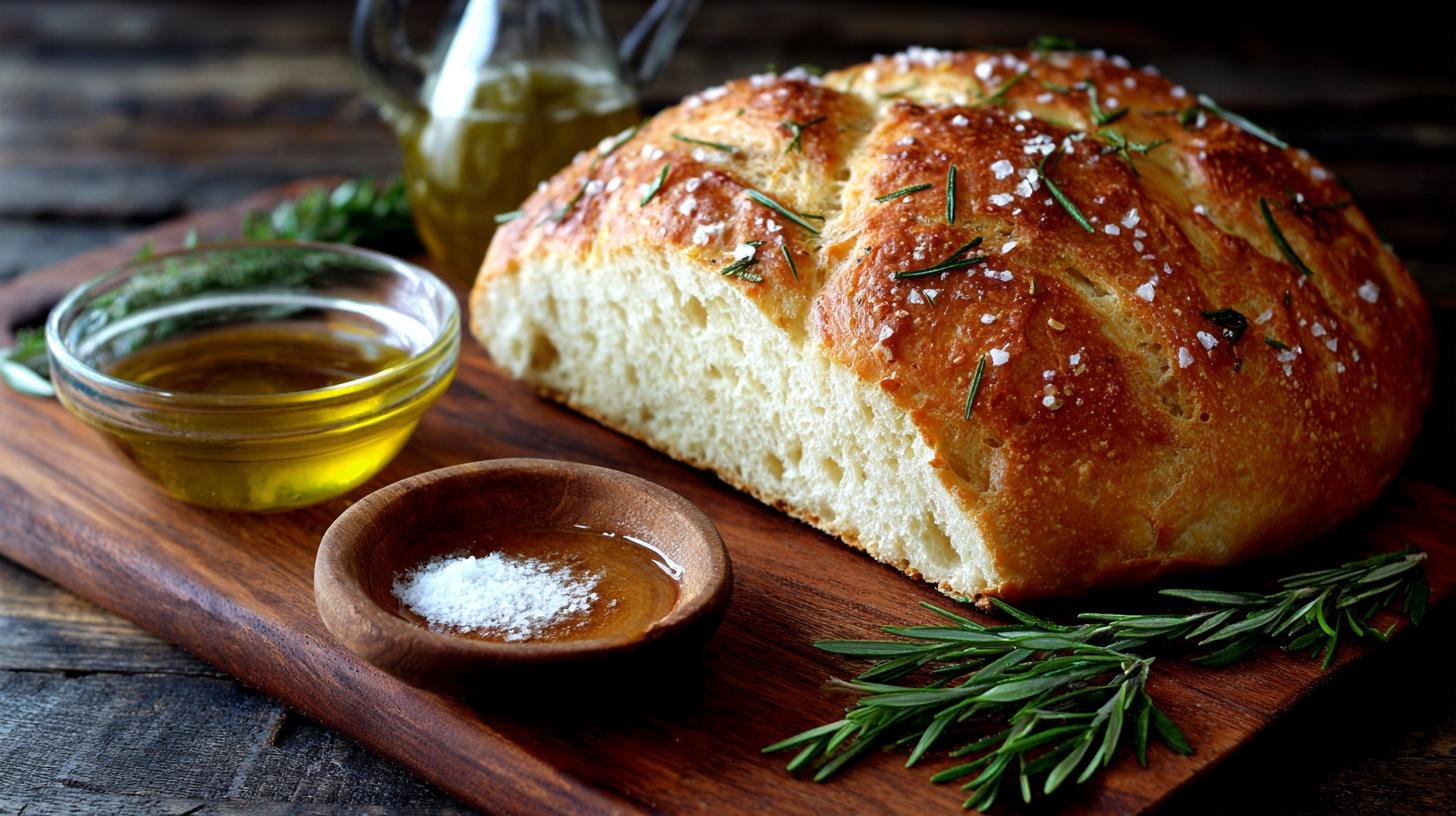 Domácí chléb s olivovým olejem, rozmarýnem a mořskou solí – jednoduché pekařské tajemství. Malé pekařské triky