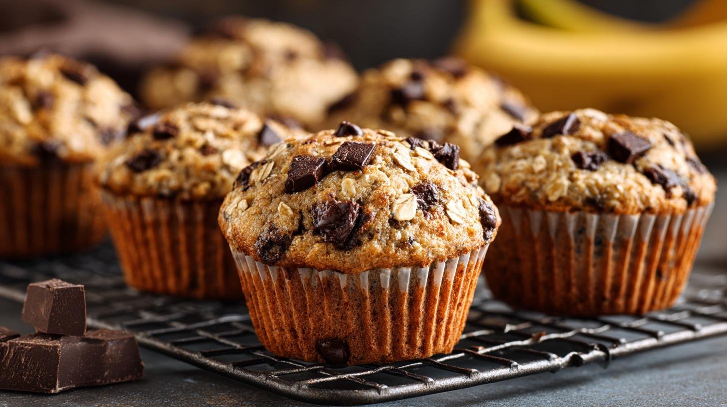 Muffiny s banánem, ovesnými vločkami a čokoládou – rychlý pečený snack pro rodinu. Rychlý recept a postup