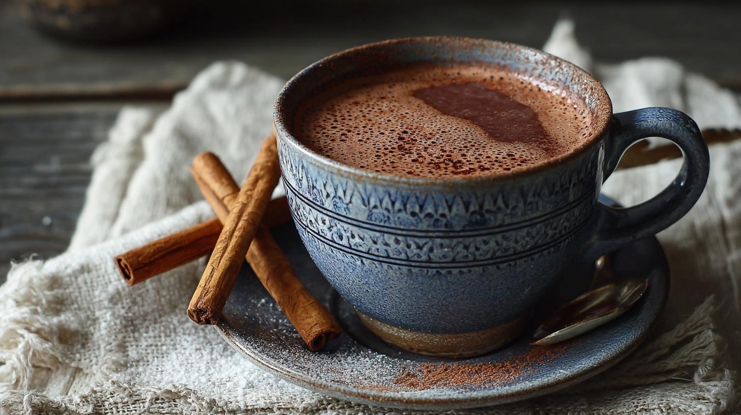 Horká čokoláda kakao, skořice a kokosové mléko bez námahy. Chvilka potěšení bez zbytečného přemýšlení