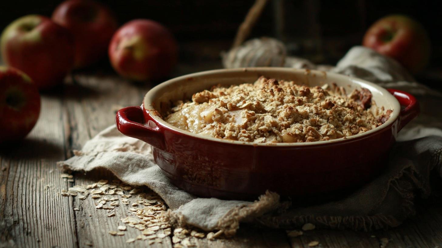Rychlý crumble z jablek, ovesných vloček a másla do 20 minut