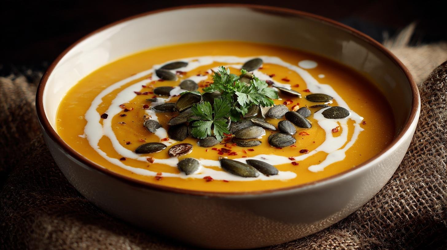 Krémová dýňová polévka s kokosovým mlékem – sladká i slaná zároveň