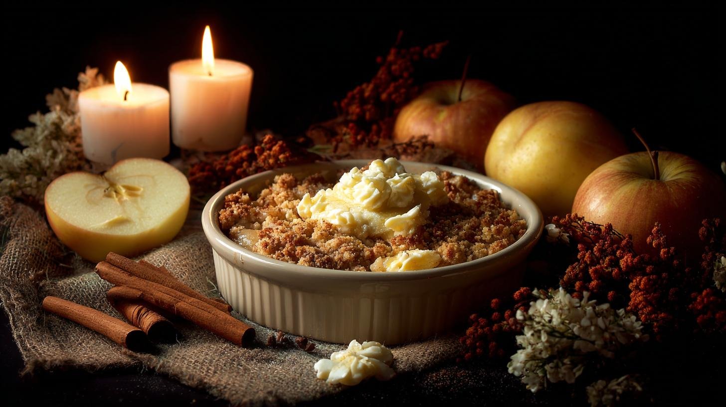 Jablkový crumble s máslem a skořicí pro hřejivý večer
