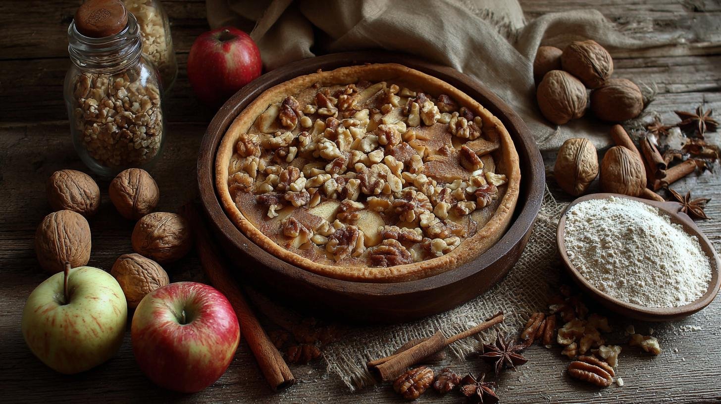 Jablečný koláč s ořechy a skořicí: vůně domova v troubě. Rychlý seznam surovin a šikovné náhrady