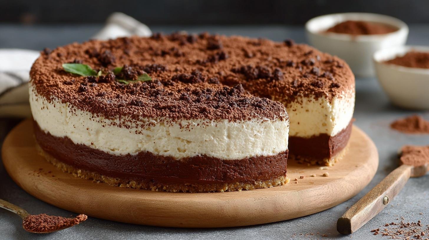 Nejjednodušší krémový dort s tvarohem, smetanou a kakaem